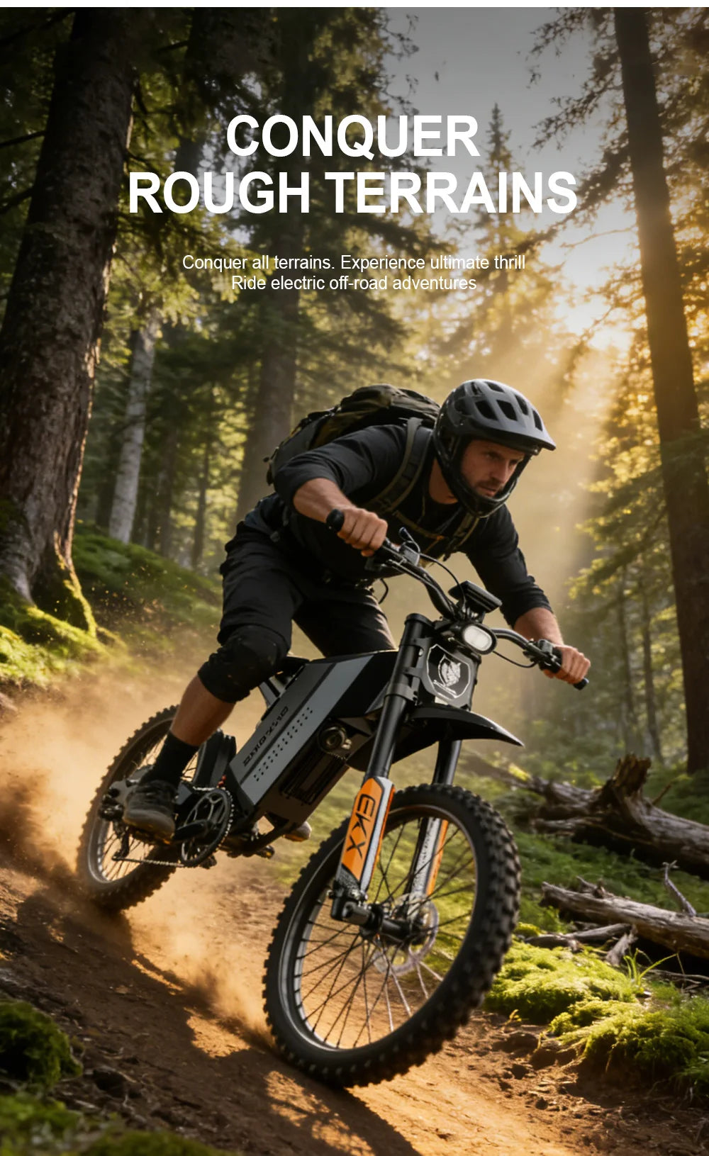 EKXBIKE GTS | 8000W Peak Electric Motorcycle — 85KMH Off-Road Beast