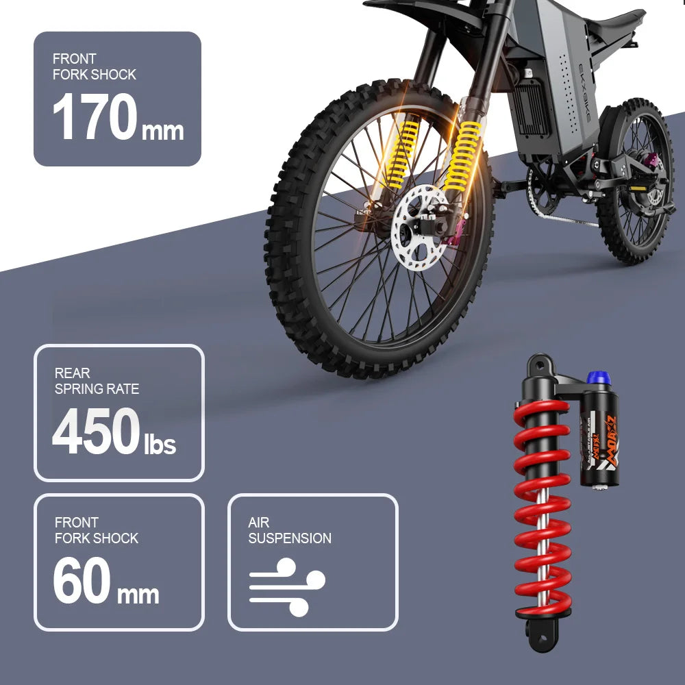 EKXBIKE GTS | 8000W Peak Electric Motorcycle — 85KMH Off-Road Beast