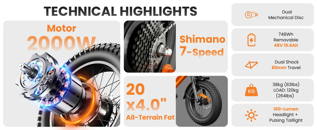 Spacewalk 2000W | Fat Tire Electric Dirt Bike — Full Suspension, 70-Mile Range