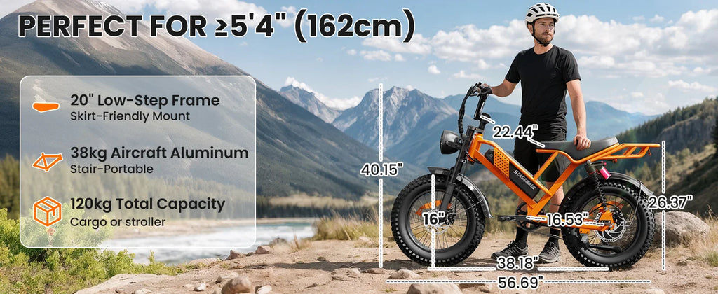 Spacewalk 2000W | Fat Tire Electric Dirt Bike — Full Suspension, 70-Mile Range