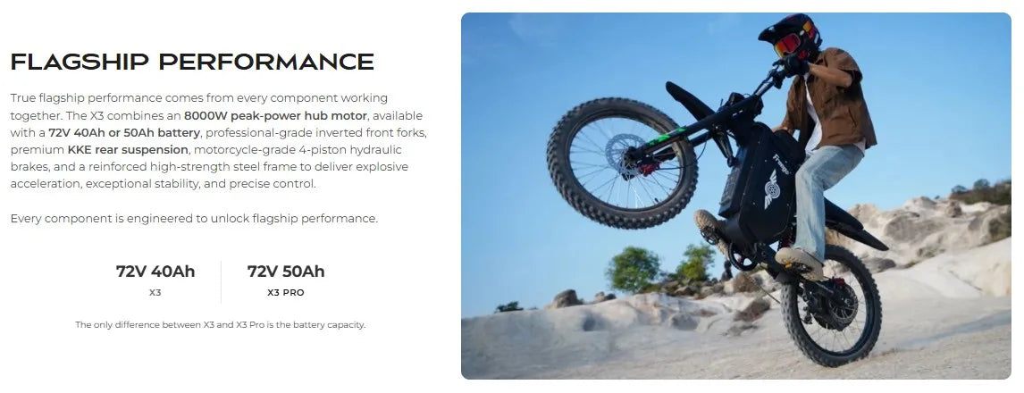 Storm X3 | 8000W Electric Dirt Bike — 56MPH Adult Off-Road Beast