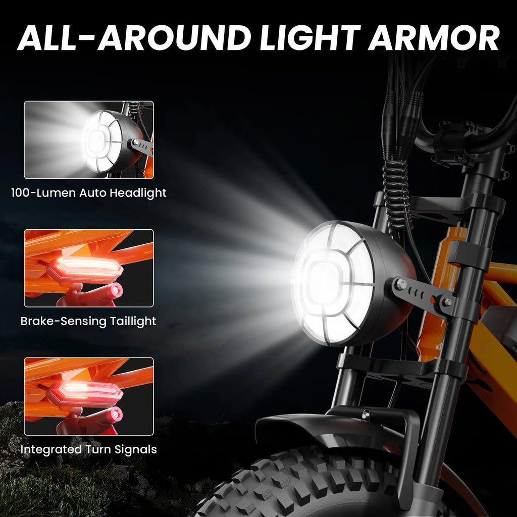 Spacewalk 2000W | Fat Tire Electric Dirt Bike — Full Suspension, 70-Mile Range
