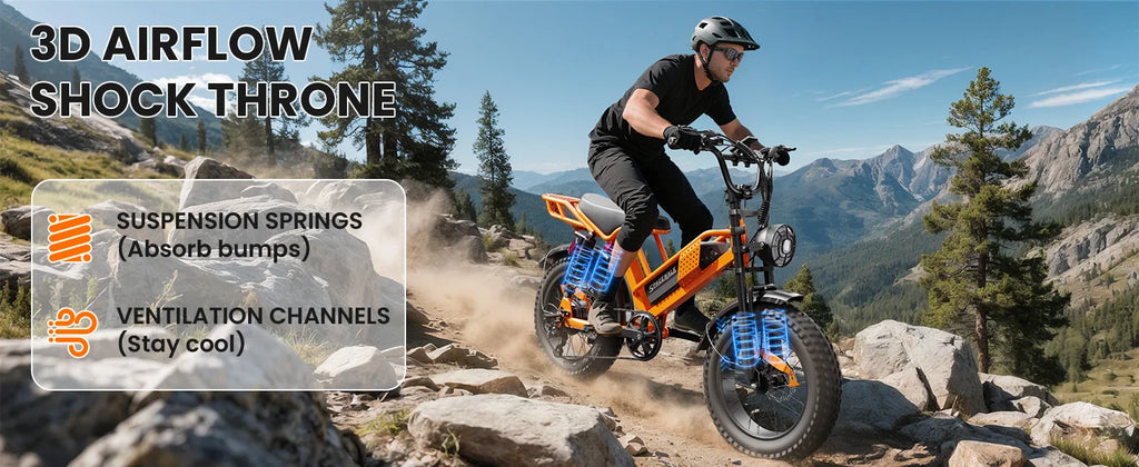 Spacewalk 2000W | Fat Tire Electric Dirt Bike — Full Suspension, 70-Mile Range